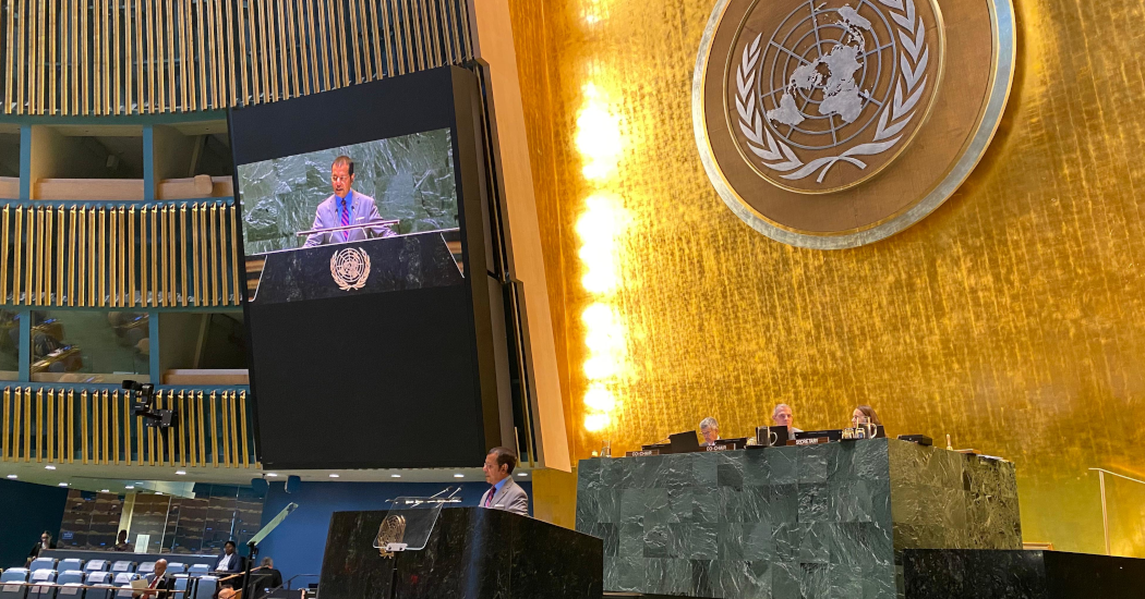 Ambassador Dr Ali Naseer Mohamed speaking at the Conference